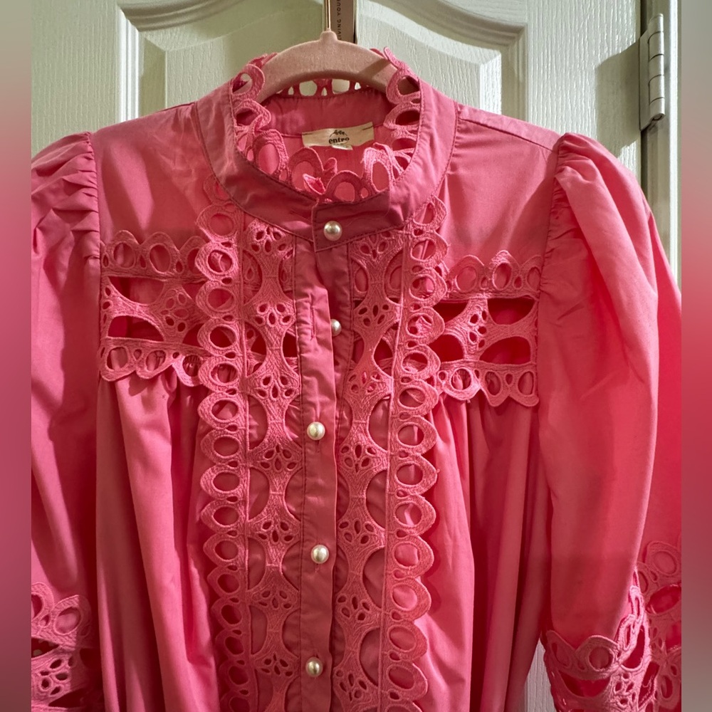 Entro Pink Dress with Lace Details - Picture 2 of 4
